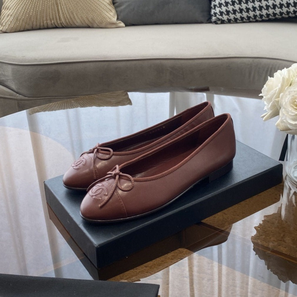 zCHANE.L Ballet Flats Burgundy Lambskin