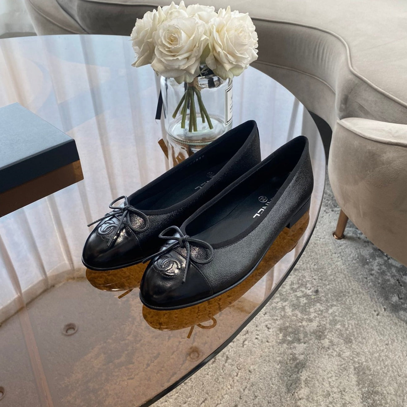 zCHANE.L Ballet Flats All Black Lambskin