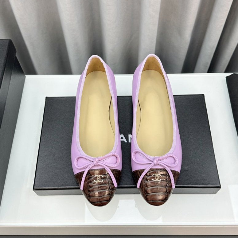 zCHANE.L Ballet Flats Pink Brown Lambskin