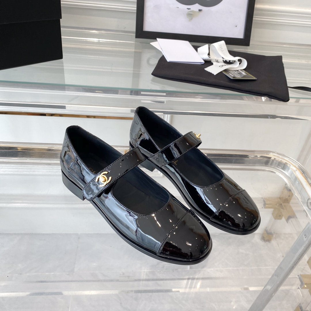 zCHANE.L Mary Janes Black Patent Calfskin