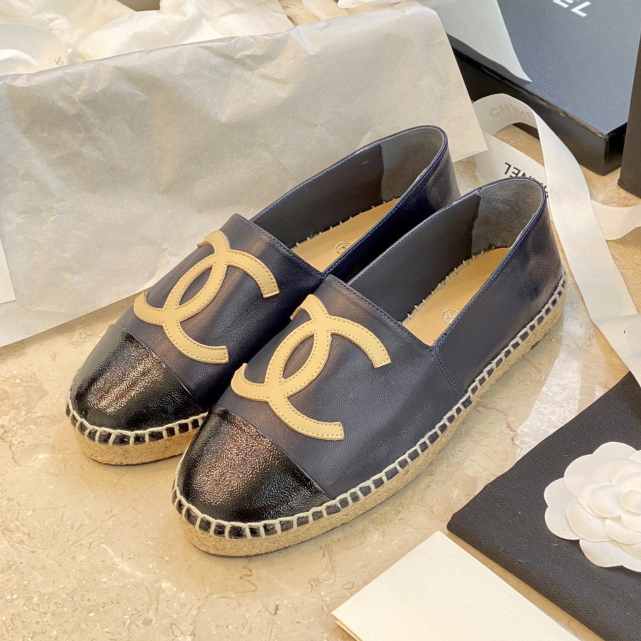 zCHANE.L Espadrilles Dark Blue Black Lambskin