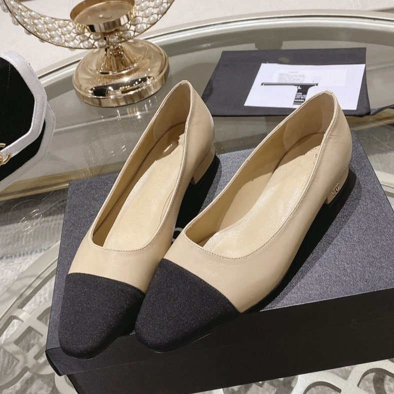 zCHANE.L Cc Pump 2.5 Beige Black Lambskin