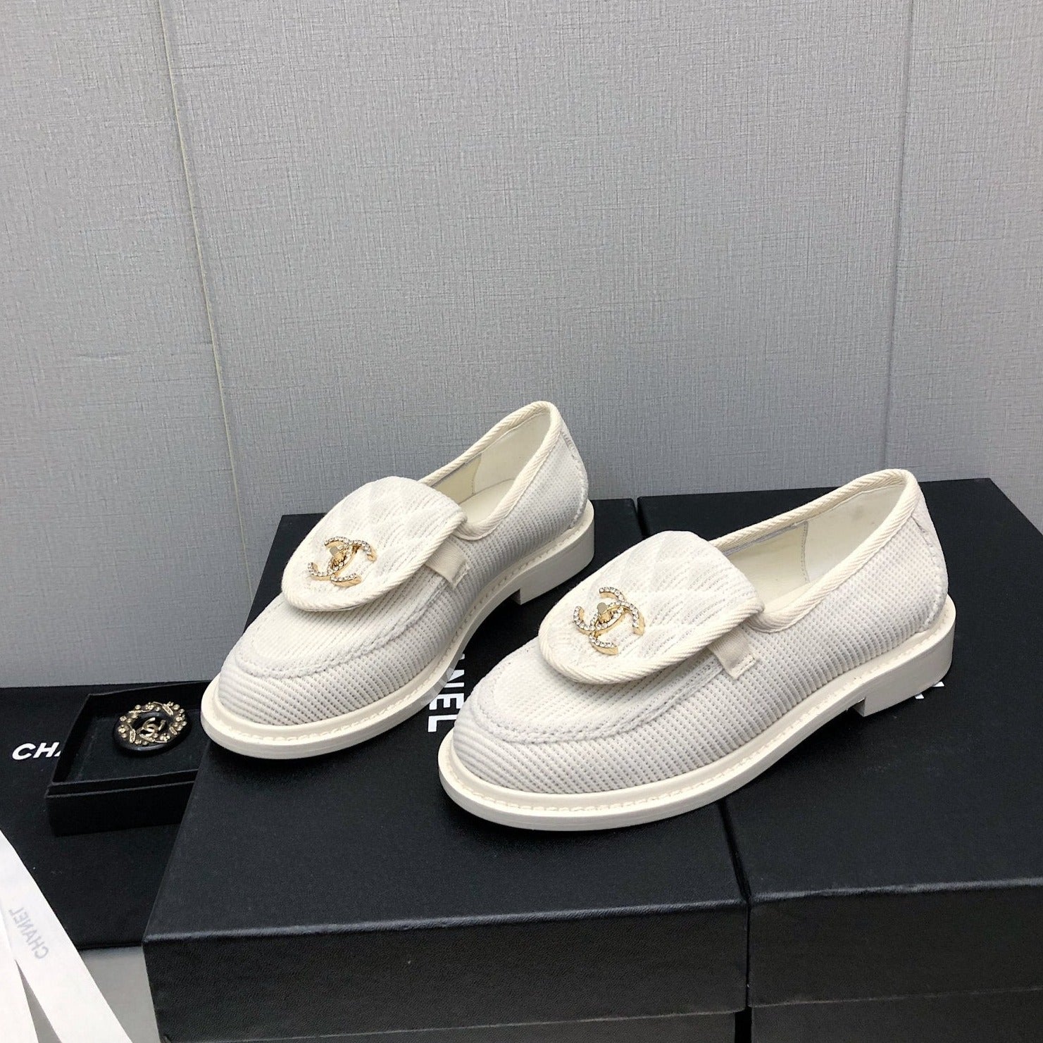 zCHANE.L Moccasins White Denim 40Mm