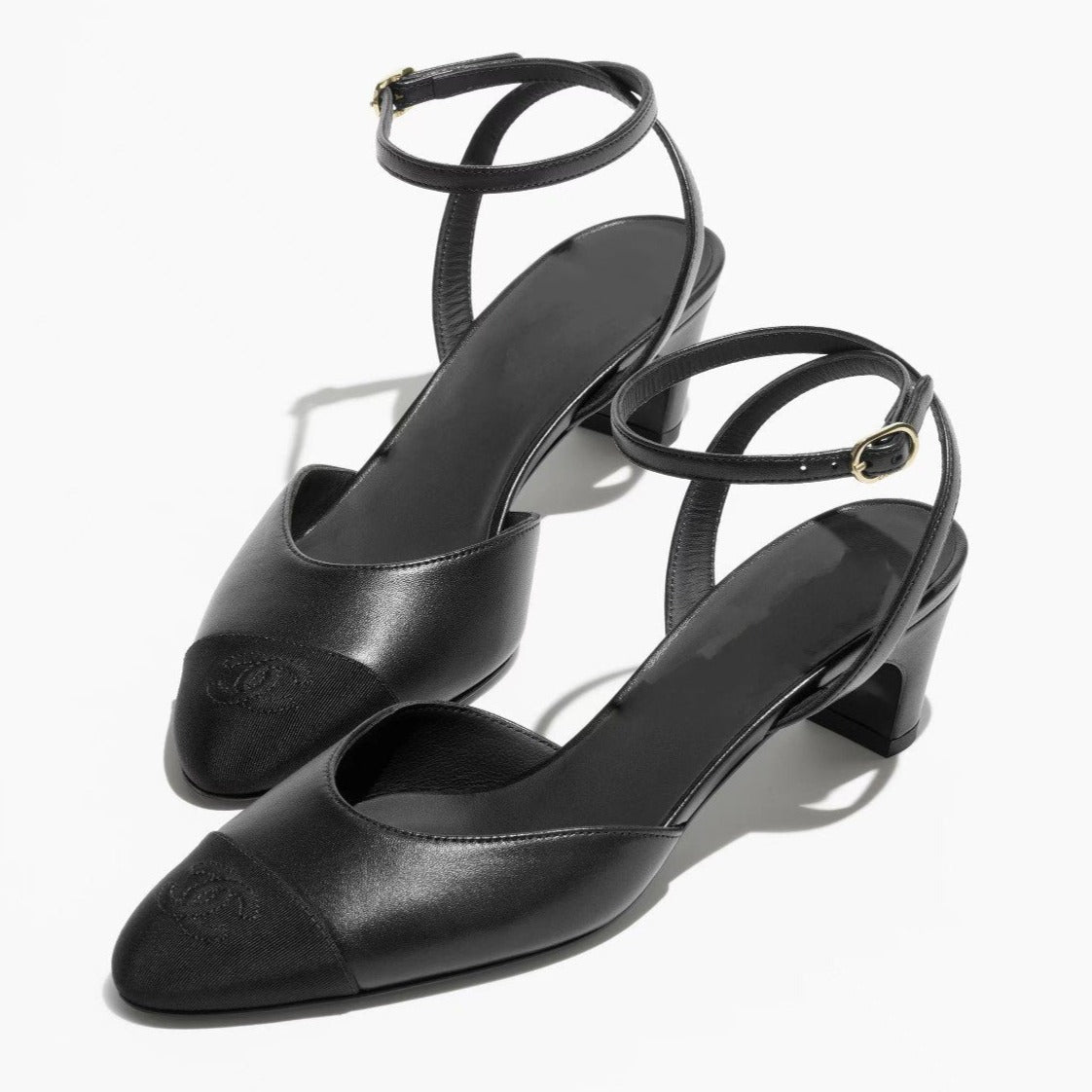 zCHANE.L High Slingbacks Black Lambskin Grosgrain