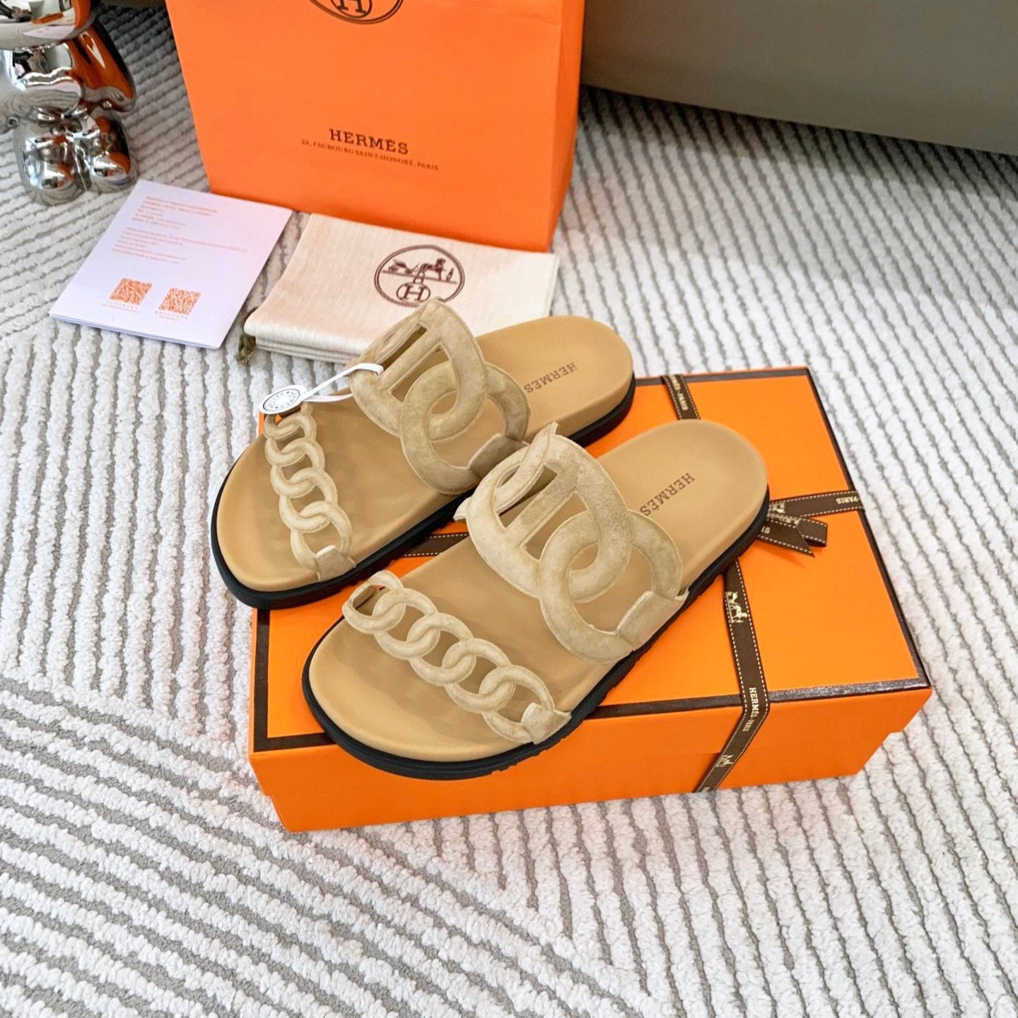 zHERME.S Extra Sandal Beige Suede  963523