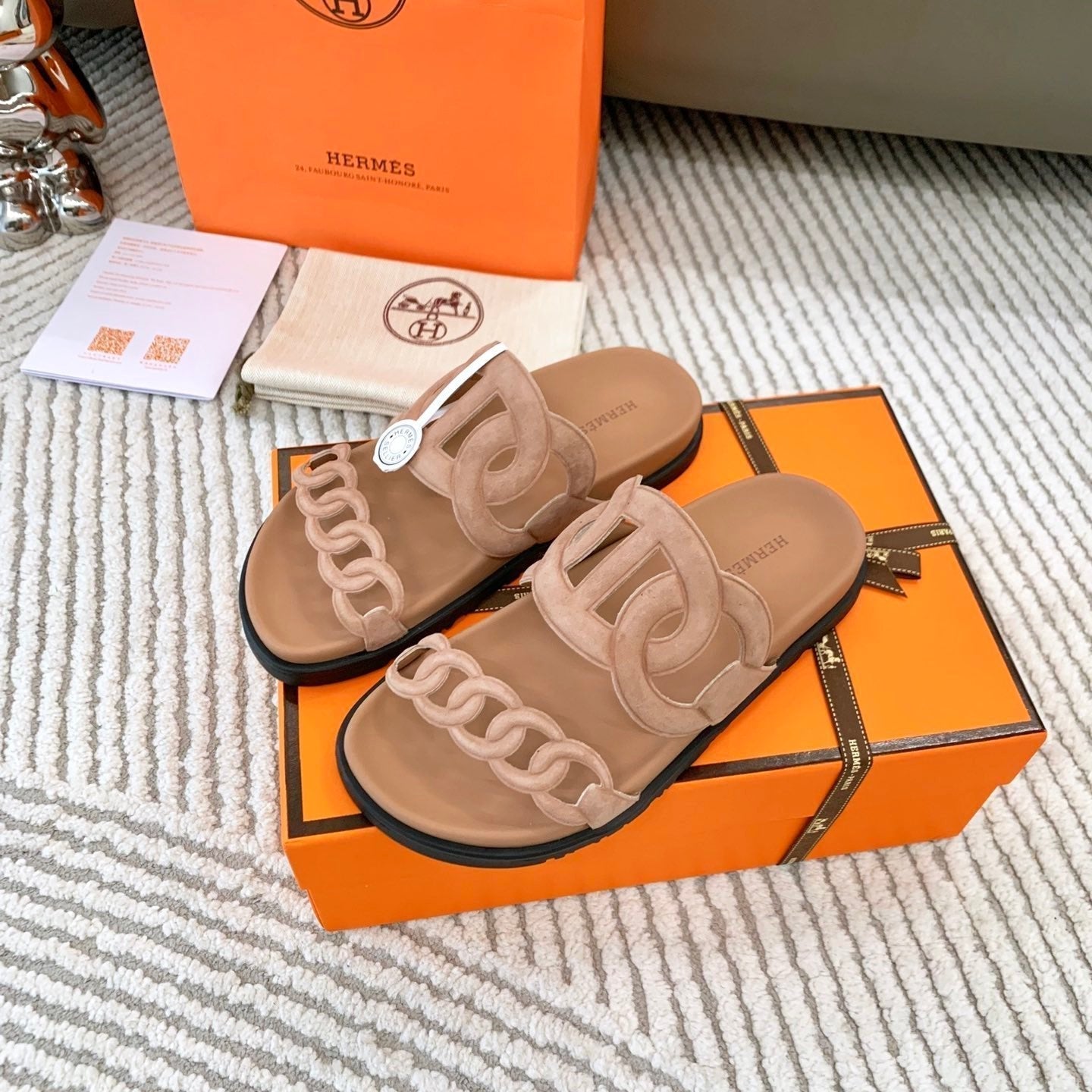 zHERME.S Extra Sandal Rose Perle Suede 963524