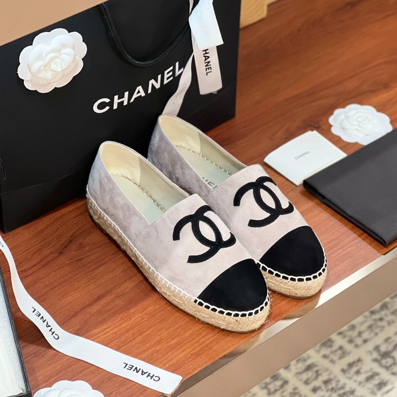 zCHANE.L Espadrilles Grey Black Suede
