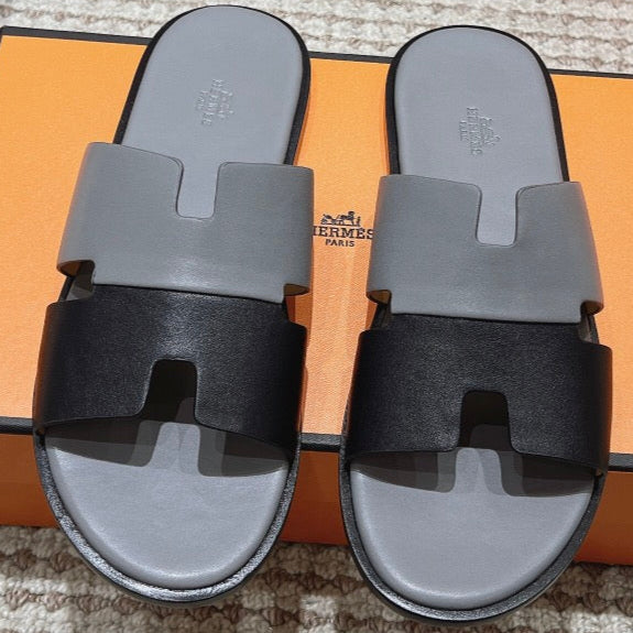 zHERME.S Izmir Sandals Gray Black Calfskin 294940