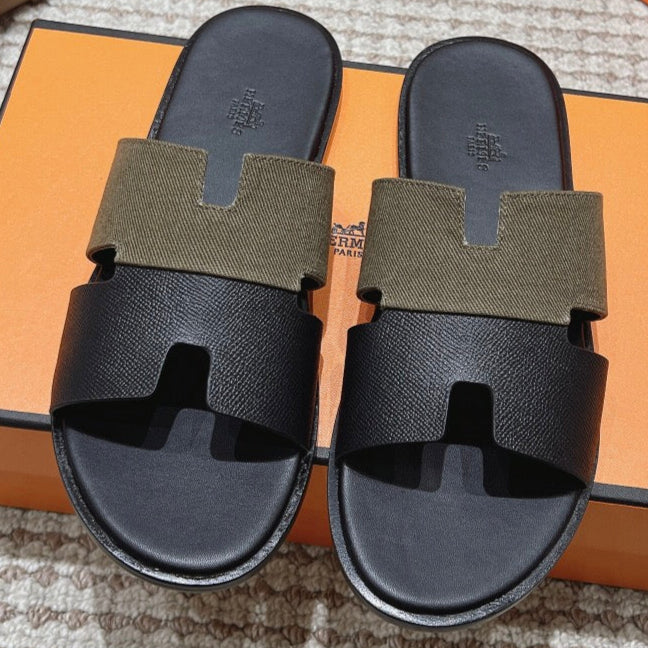 zHERME.S Izmir Sandals Black Etoupe Lambskin 294941
