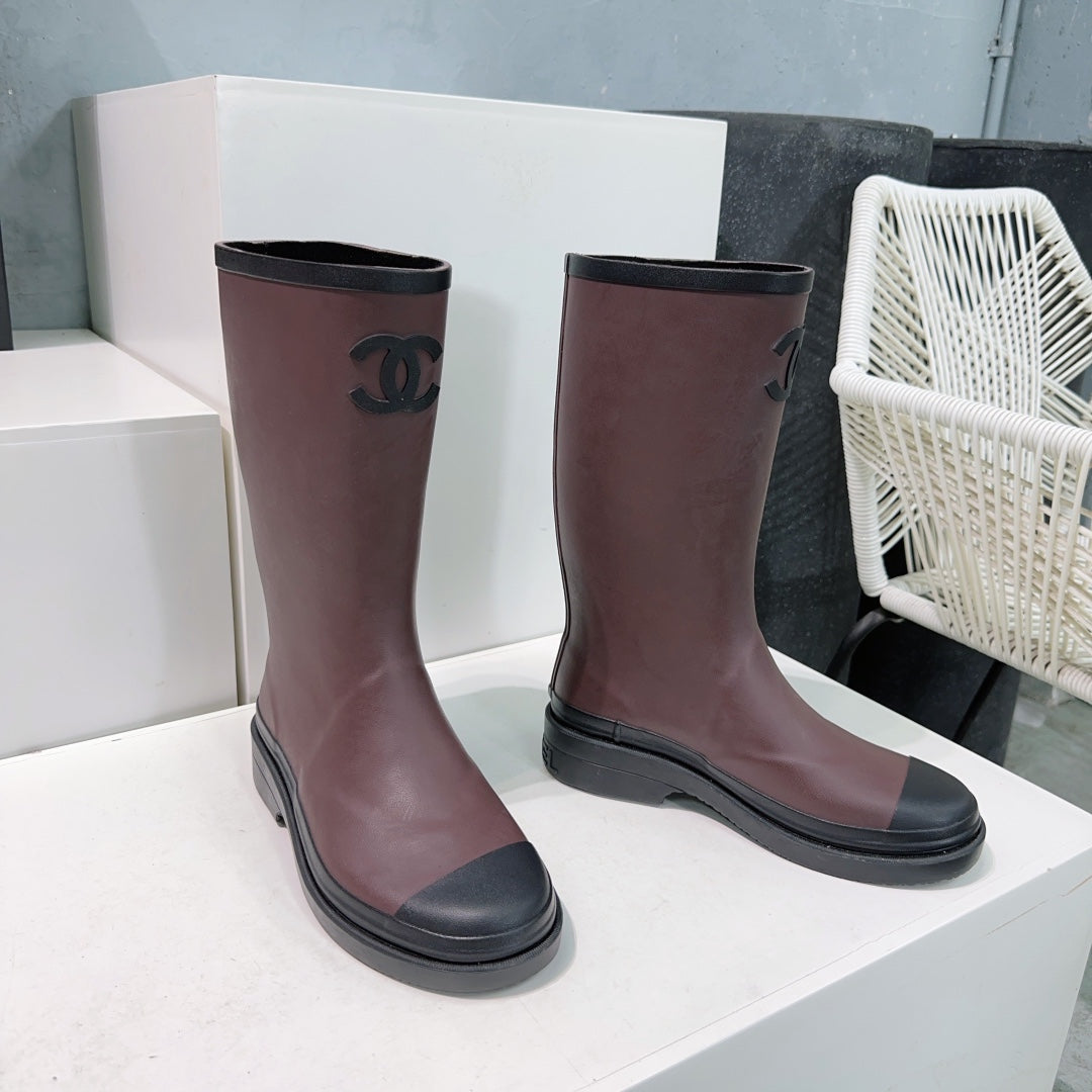 zCHANE.L Cc Rain Boot Burgundy Black Rubber