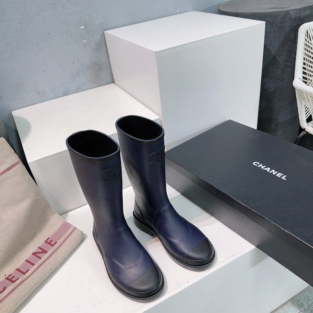 zCHANE.L Cc Rain Boot Dark Blue Black Rubber