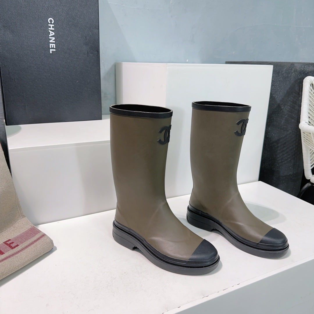 zCHANE.L Cc Rain Boot Olive Black Rubber