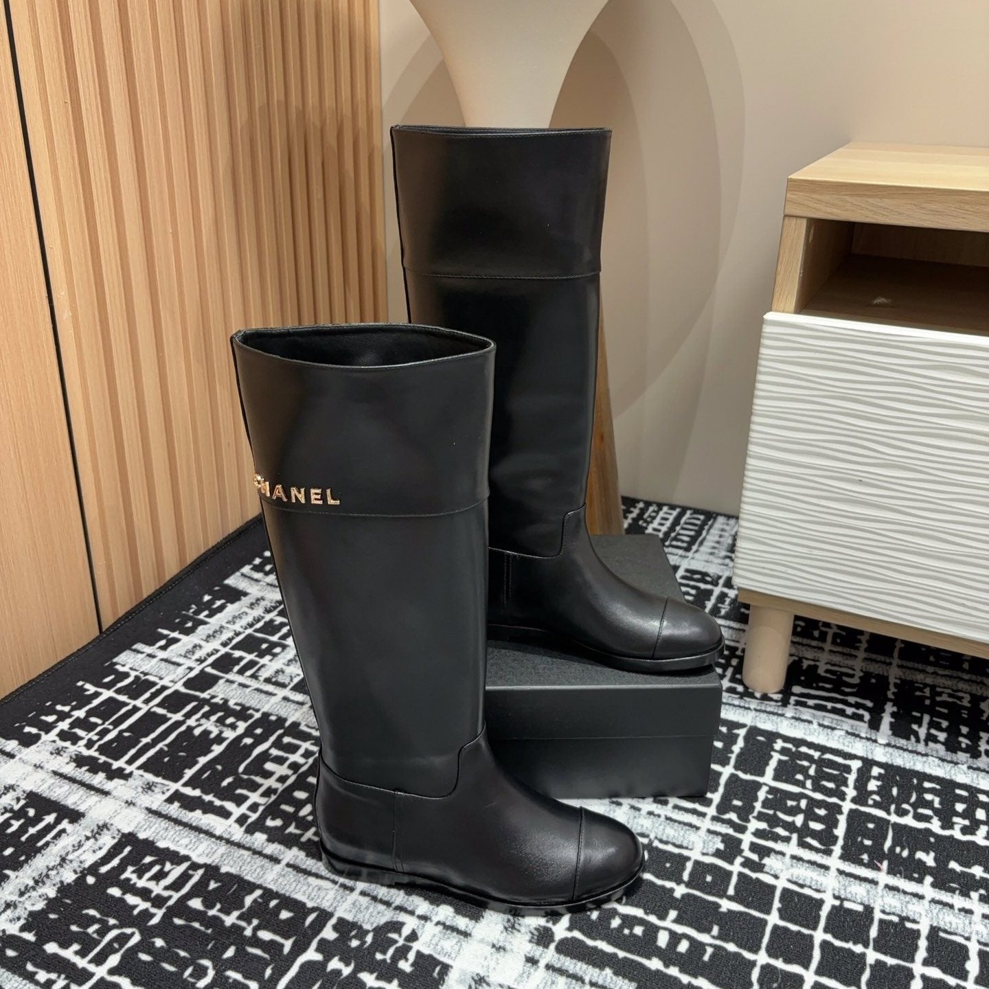 zCHANE.L Cc High Boots 20Mm Black Calfskin