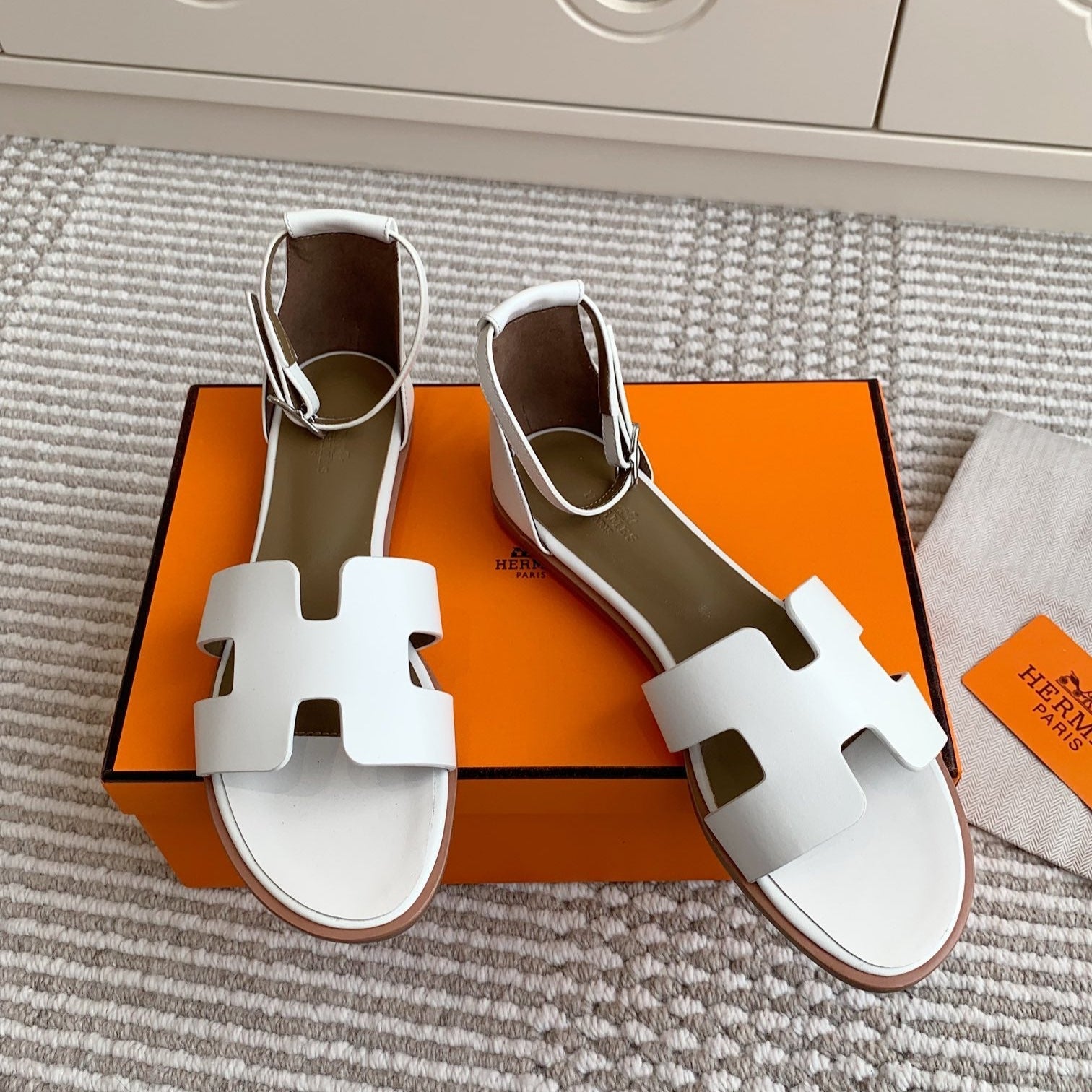 zHERME.S 25 Santorini White Etoupe Calfskin