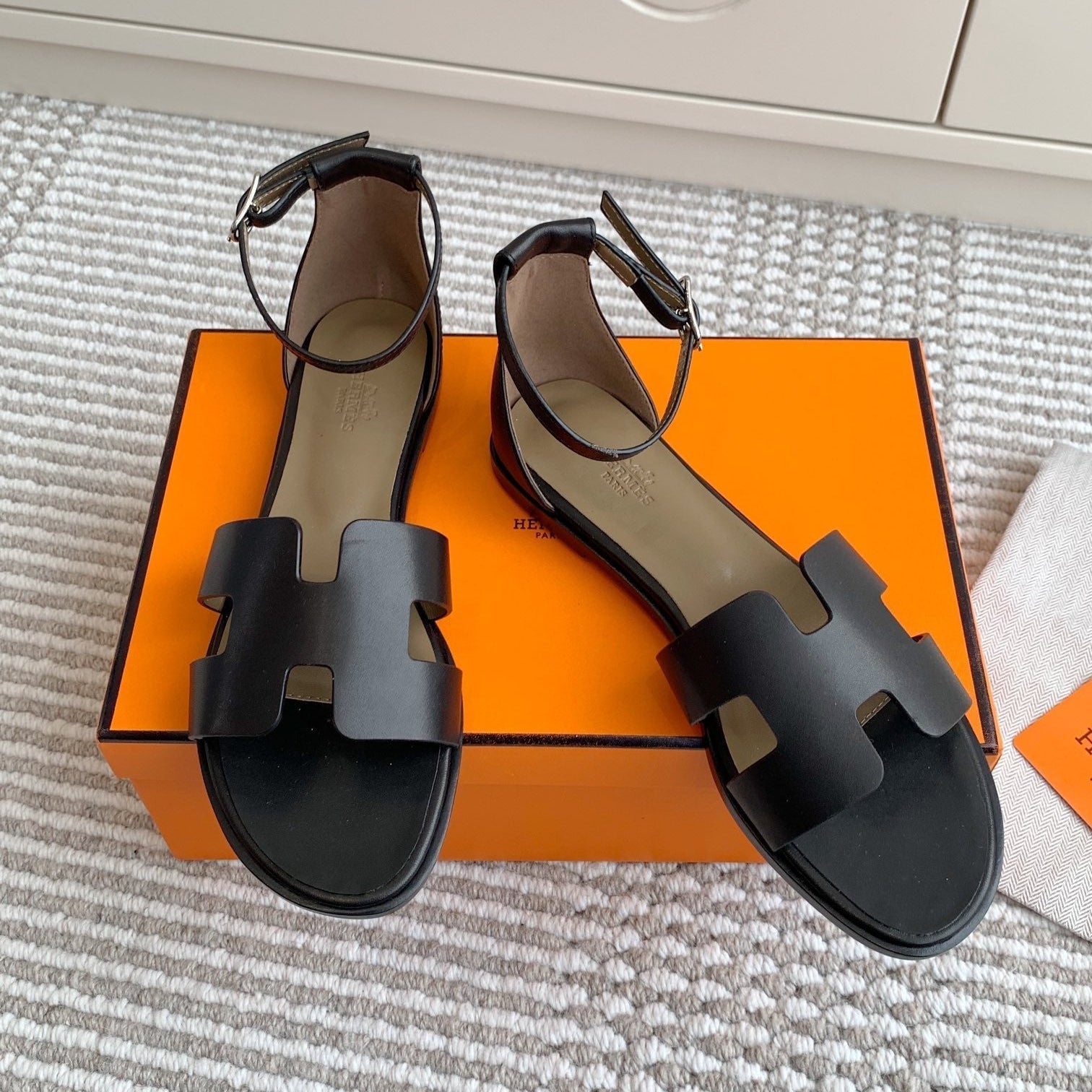 zHERME.S 25 Santorini Black Etoupe Calfskin