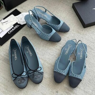 zCHANE.L Cc 25P Light Blue Black Quilted Denim