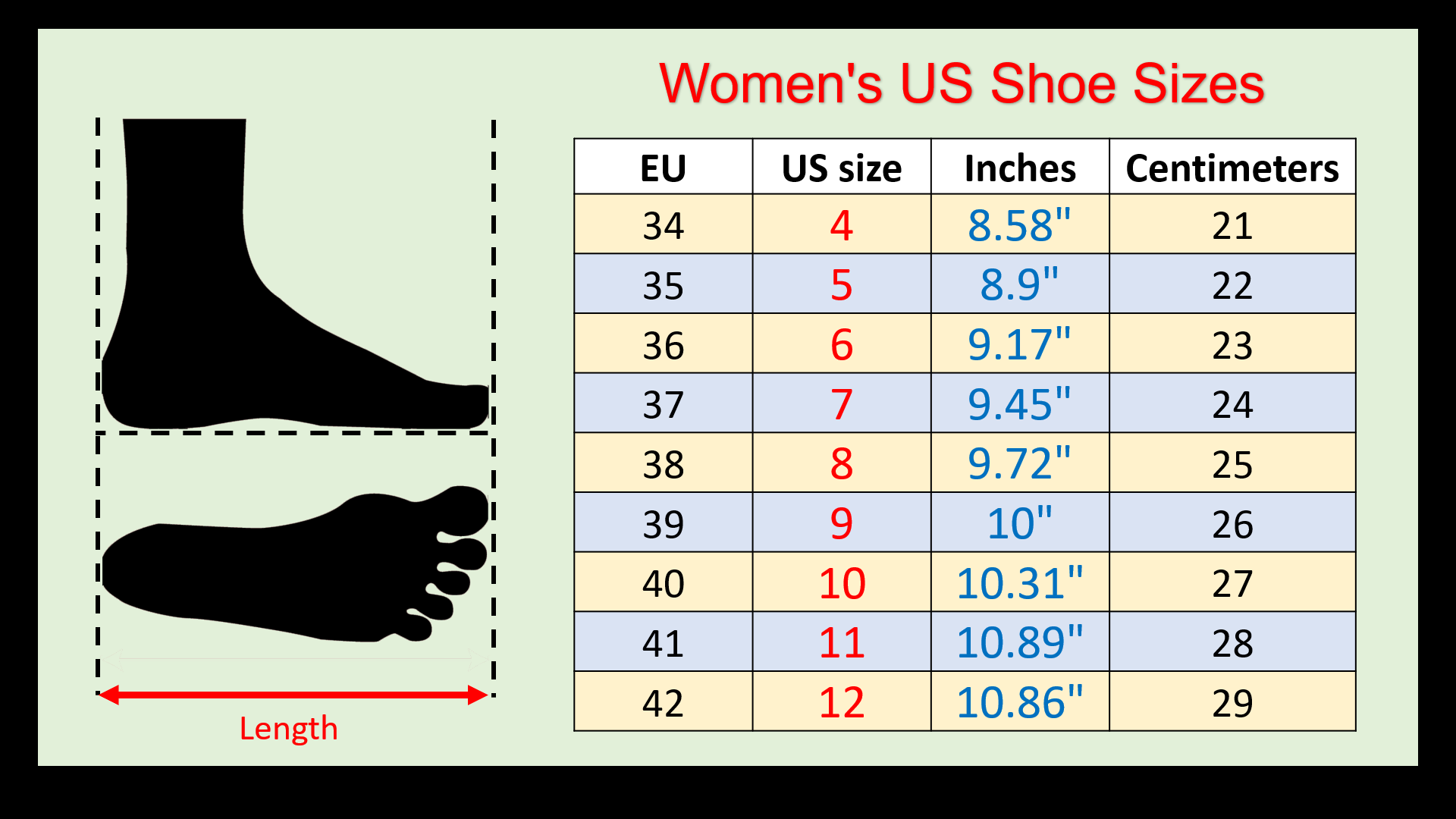 Shoe Size Chart