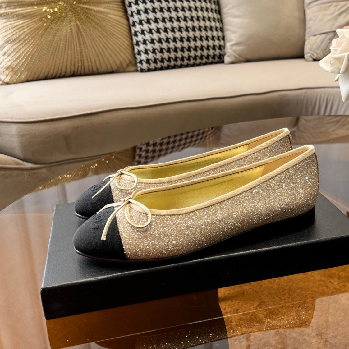 zCHANE.L Ballet Flats Yellow Tweed