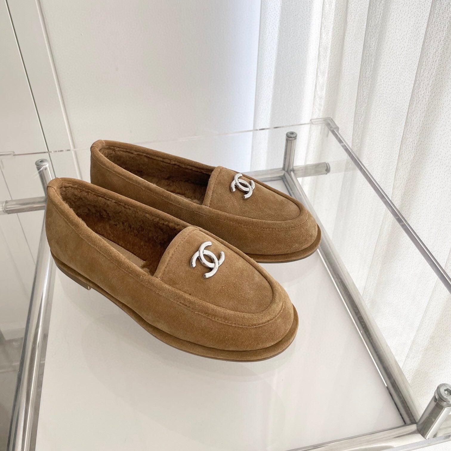 zCHANE.L Loafers Sherpa Brown Suede Shw