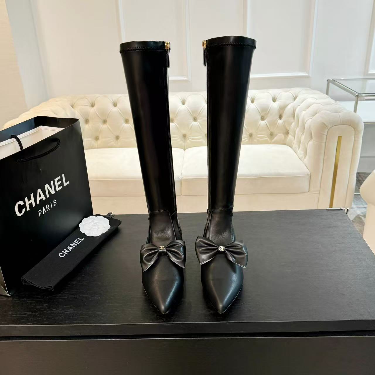 zCHANE.L Cc Hightboot Black 25 Lambskin