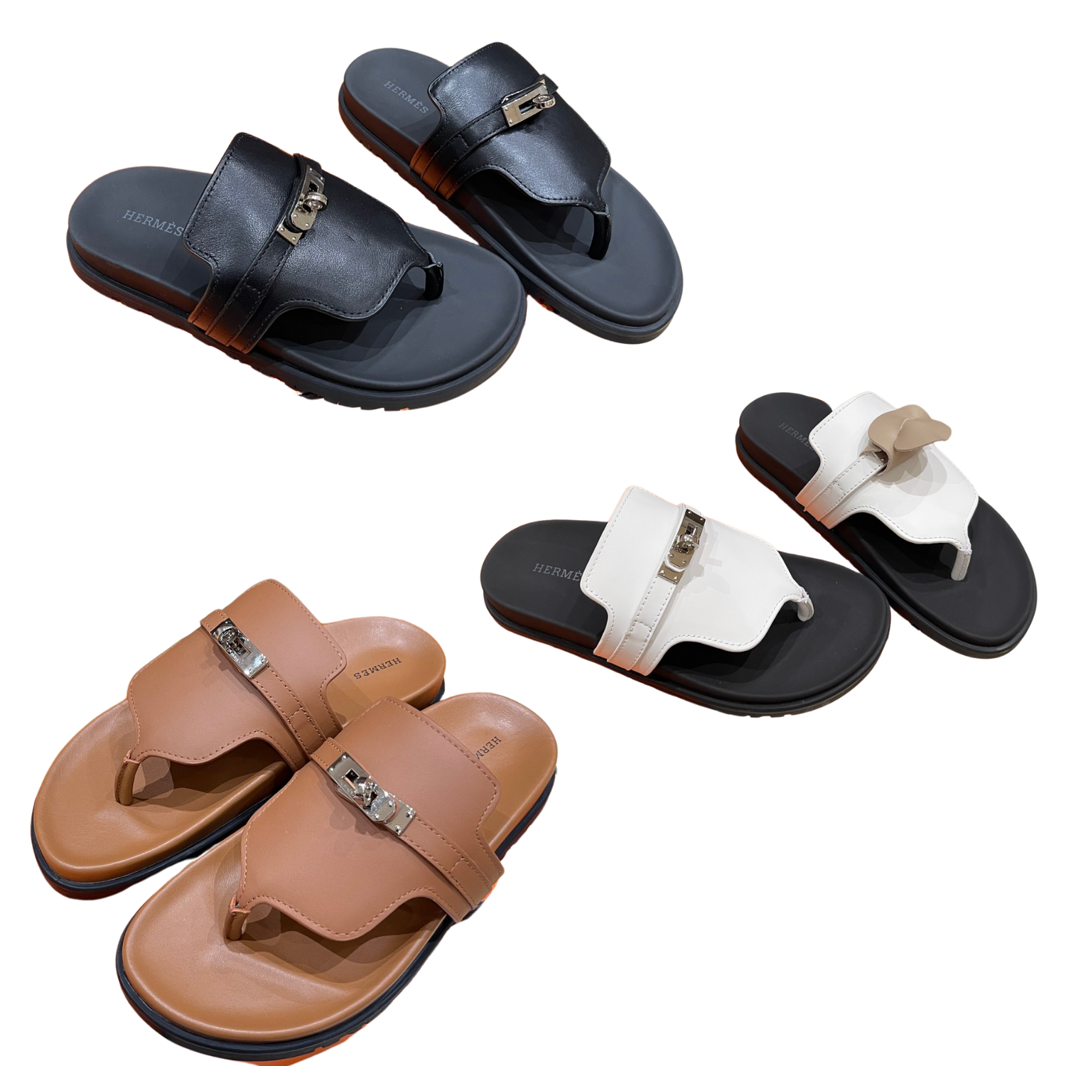 zHERME.S 25 Empire Sandal Calfskin And Rubber 245684