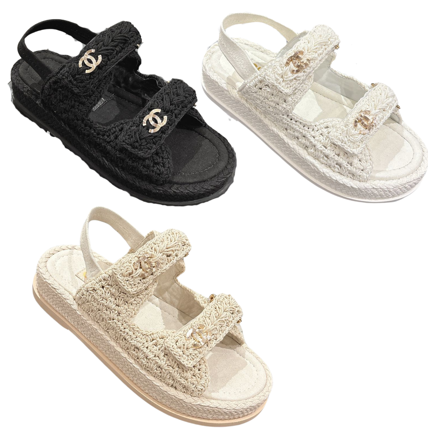 zCHANE.L 25S Dad Sandal Raffia Calfskin