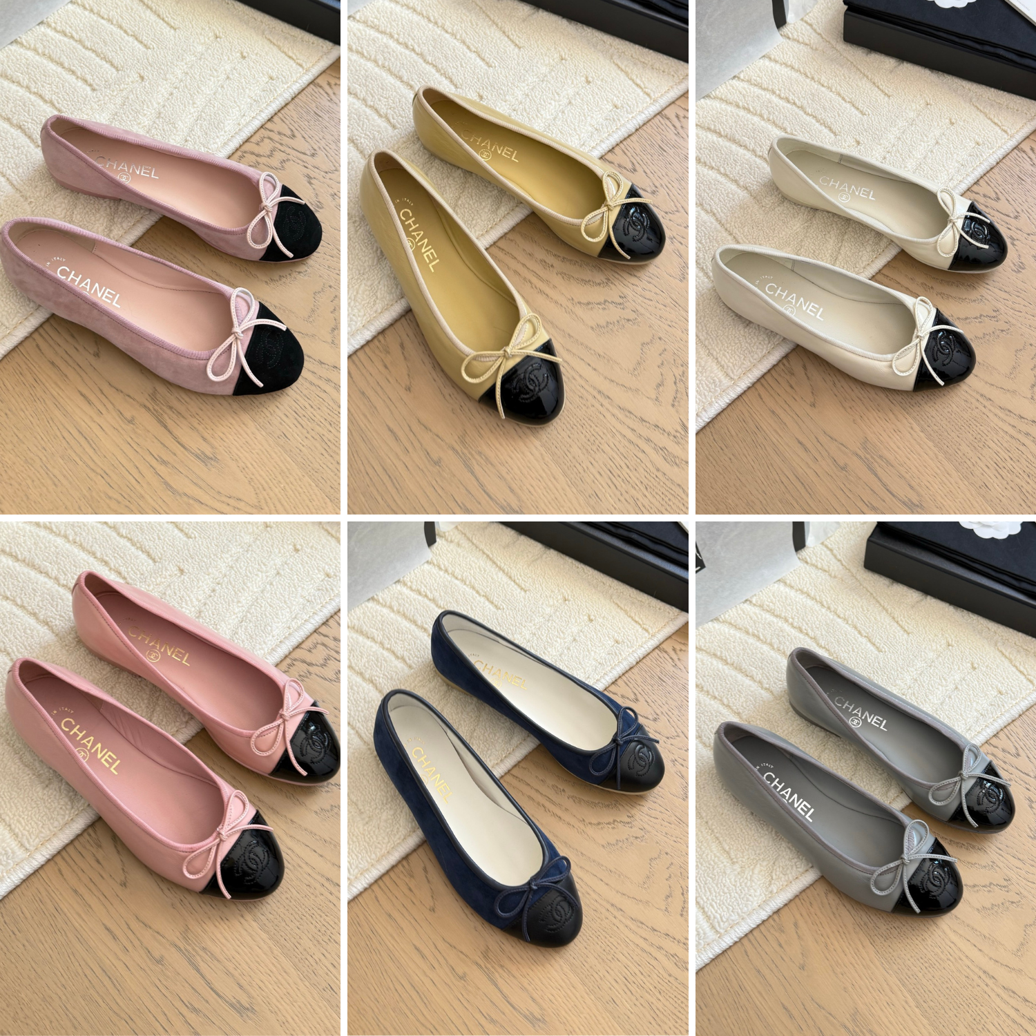 zCHANE.L 25C Ballet Flat Two-Tone Patent Calfskin