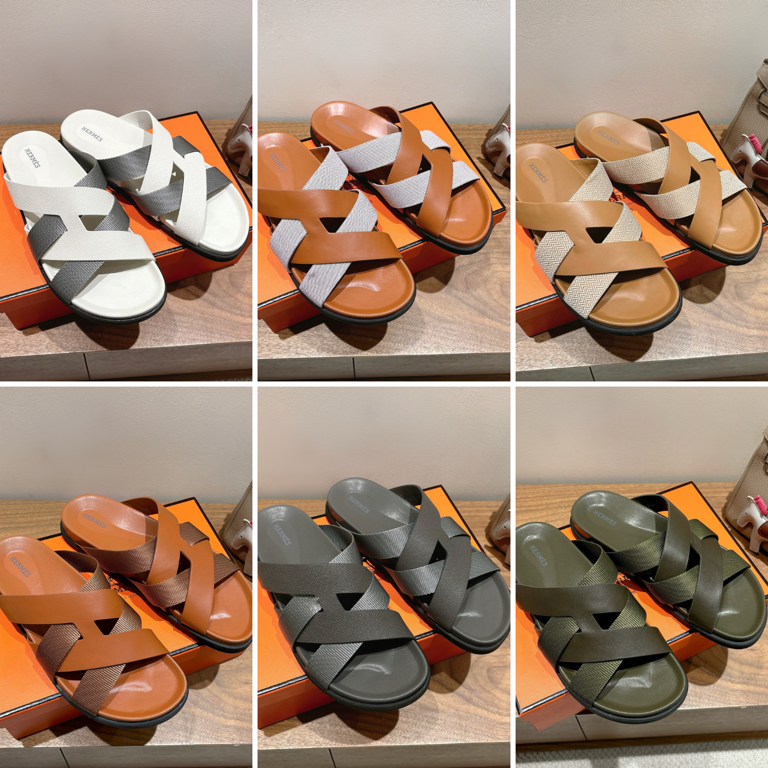 zHERME.S 25 Kazimir Sandal Calfskin Canvas