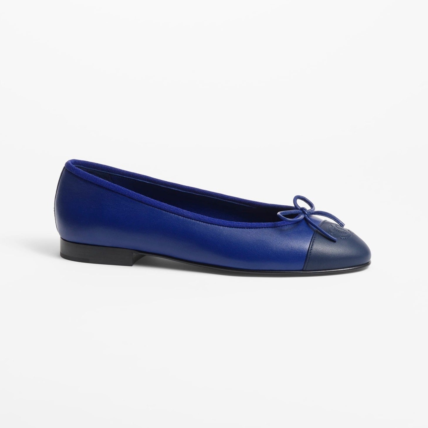 zCHANE.L Ballet Flats Navy Blue Black Lambskin