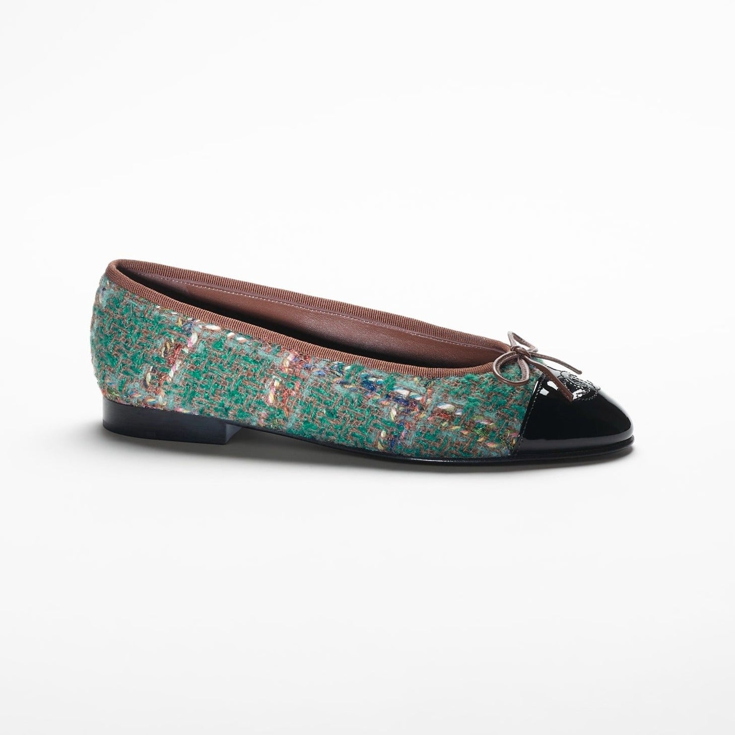 zCHANE.L Ballet Flats Dark Green Brown Tweed