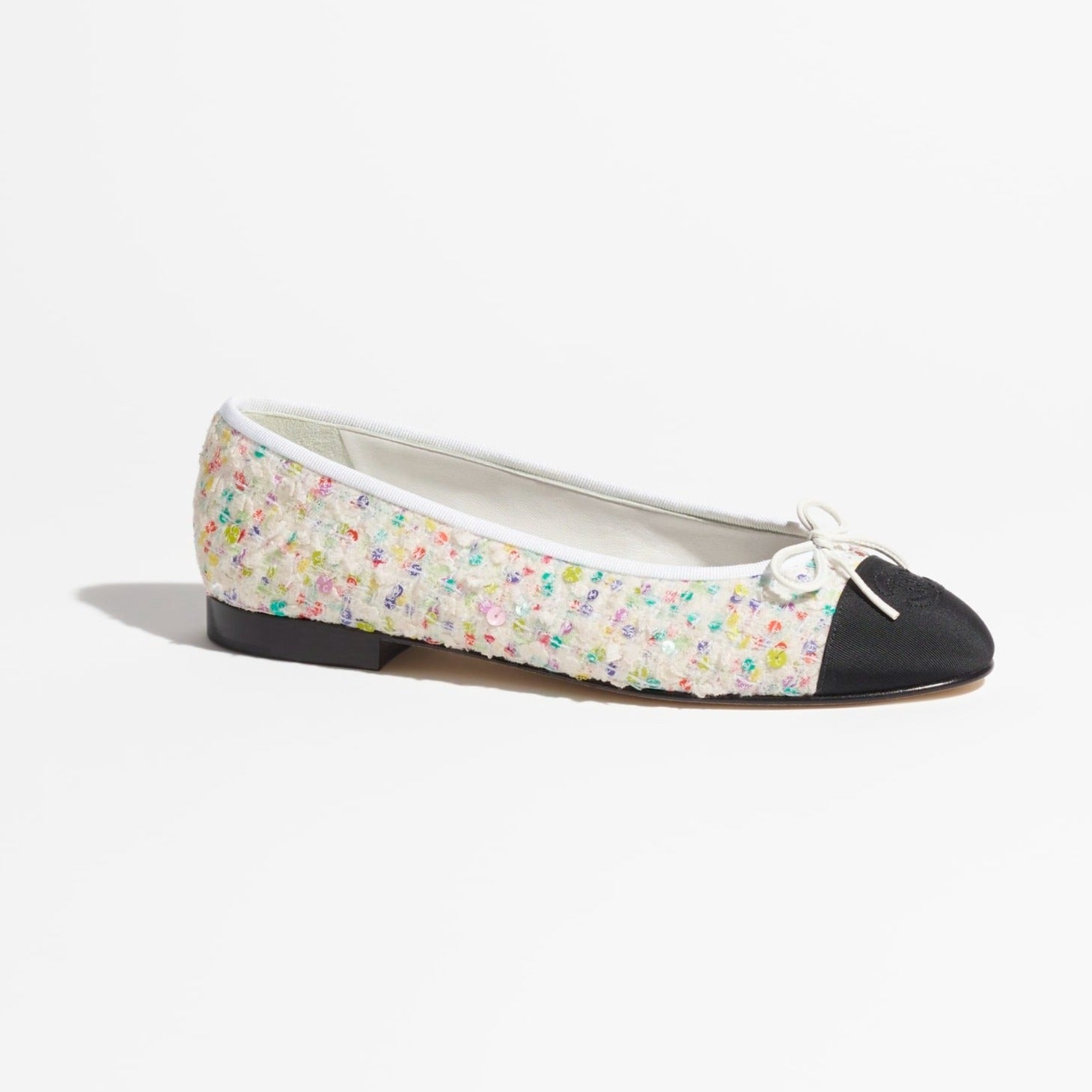 zCHANE.L Ballet Flats Ecru Multicolor Black Tweed