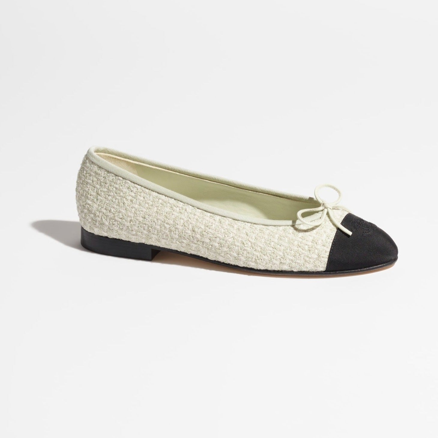 zCHANE.L Ballet Flats Light Gray White Black Tweed