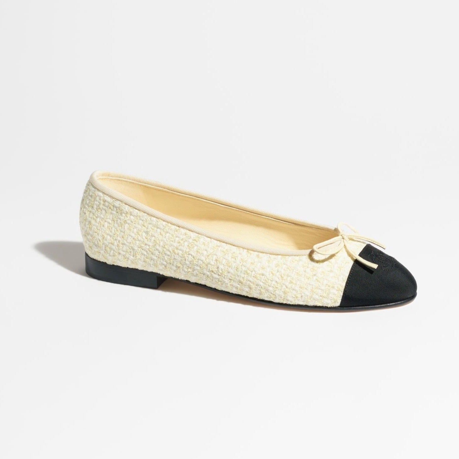 zCHANE.L Ballet Flats Light Yellow Black Tweed