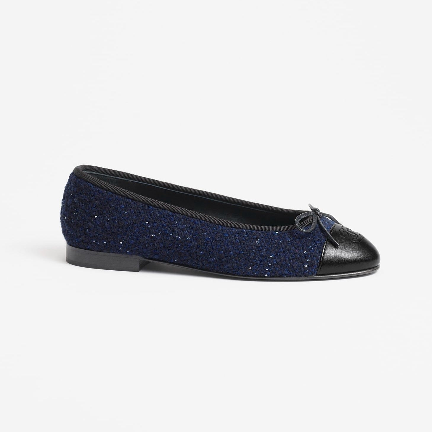 zCHANE.L Ballet Flats Navy Blue Black Tweed