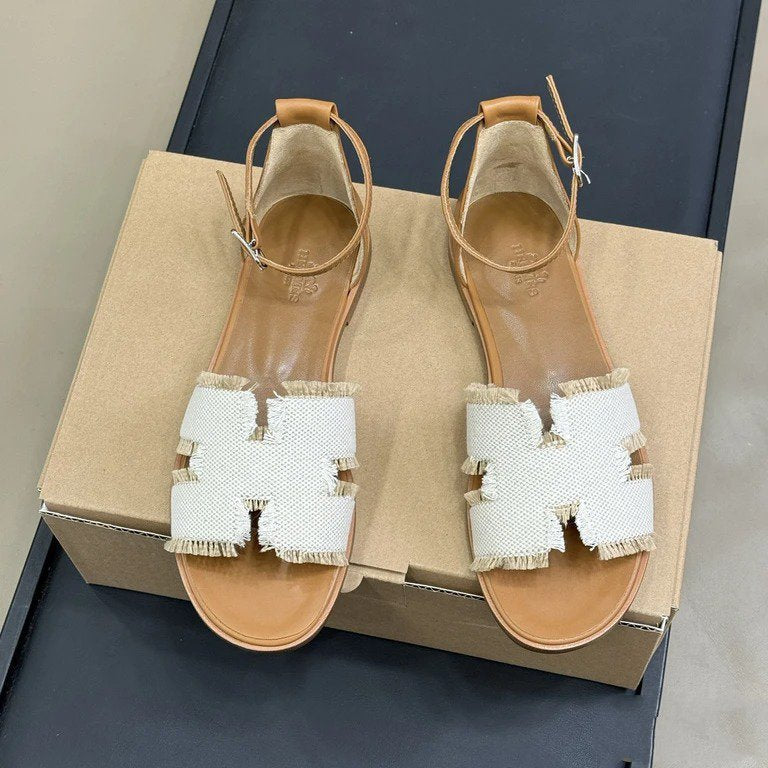 zHERME.S 25 Santorini Gold Calfskin White Denim