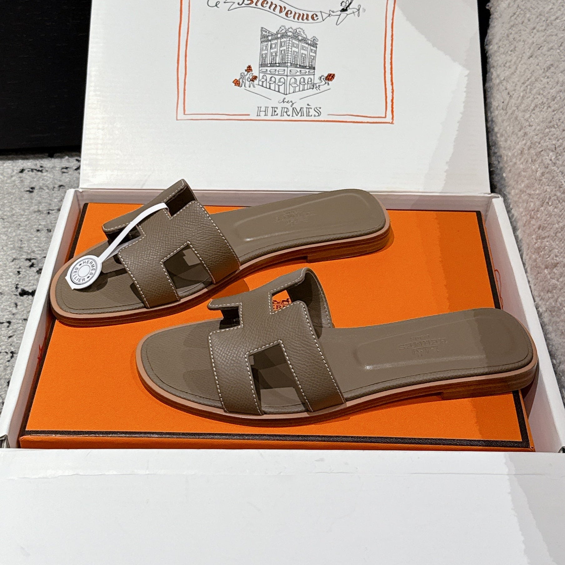 zHERME.S 25 Oran Sandal Etoupe Epsom