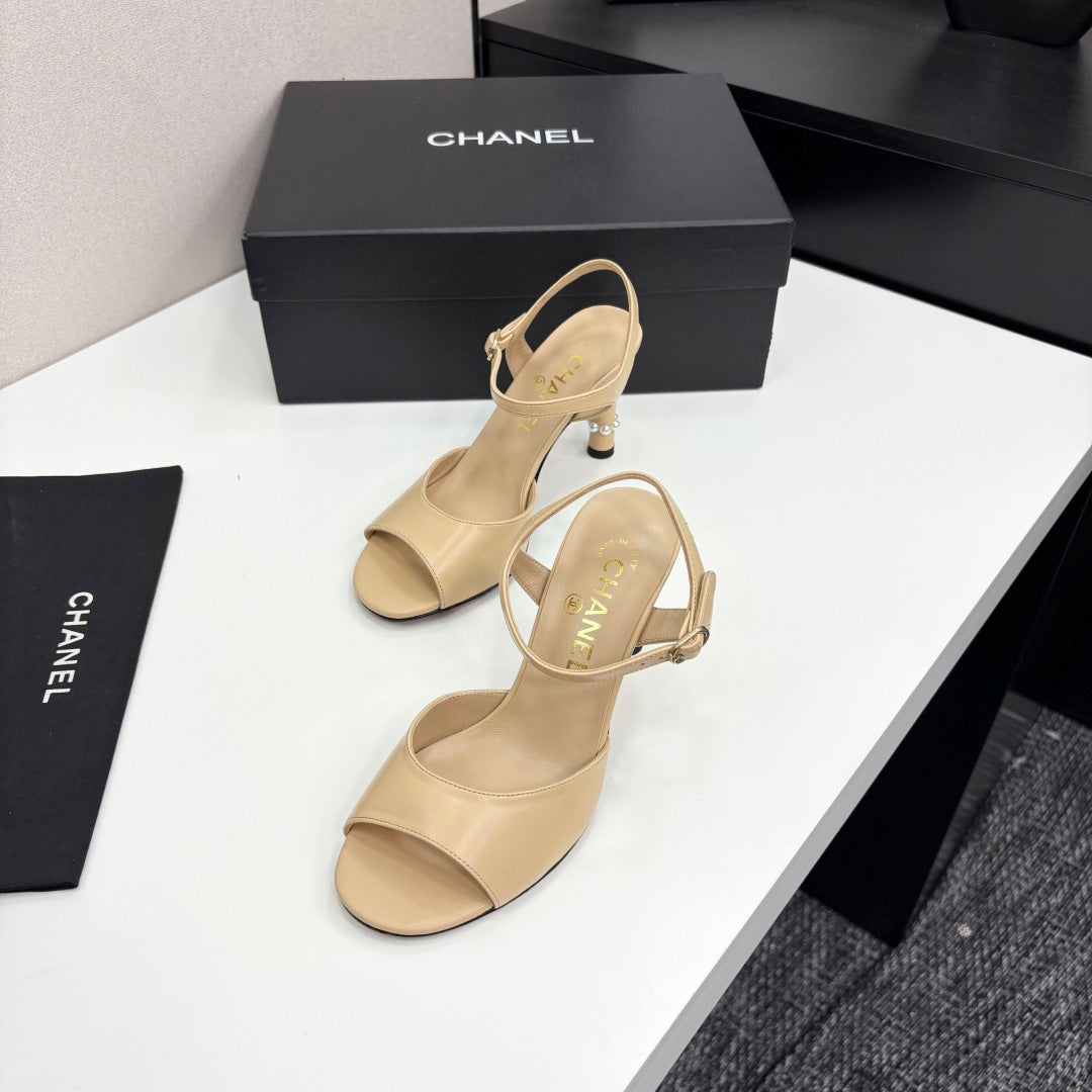zCHANE.L 25 Heel Sandals 80mm Beige Lambskin 368821