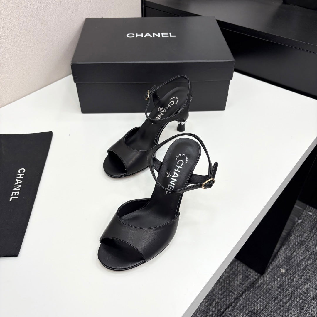 zCHANE.L 25 Heel Sandals 80mm Black Lambskin 368822