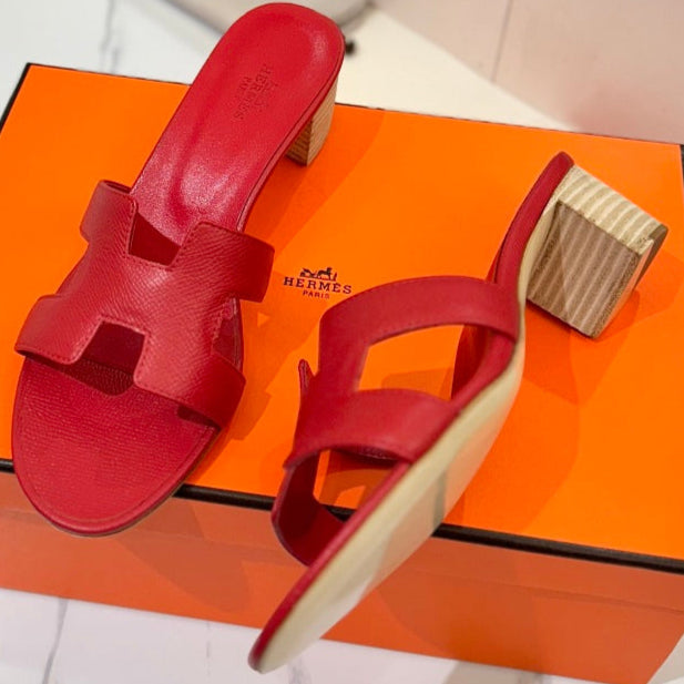 zHERME.S Oasis Sandals Red Cowhide 294842