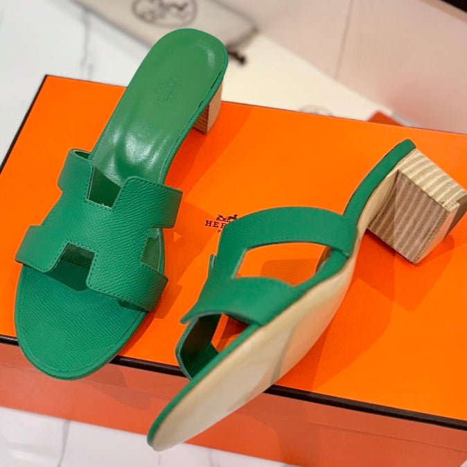 zHERME.S Oasis Sandals Green Cowhide 294846