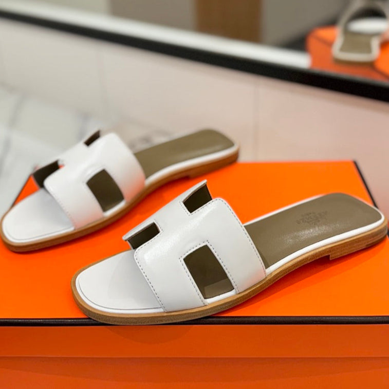 zHERME.S Oran Sandal White Etoupe Cowhide 294858