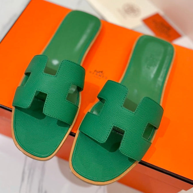 zHERME.S Oran Sandal Green Goatskin 294862