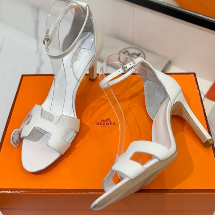 zHERME.S Joy Heeled Sandals White Cowhide 294896