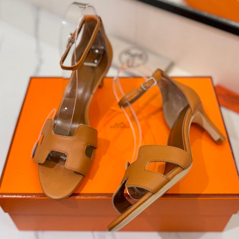 zHERME.S Joy 65Mm Heeled Sandals Brown Cowhide 294911