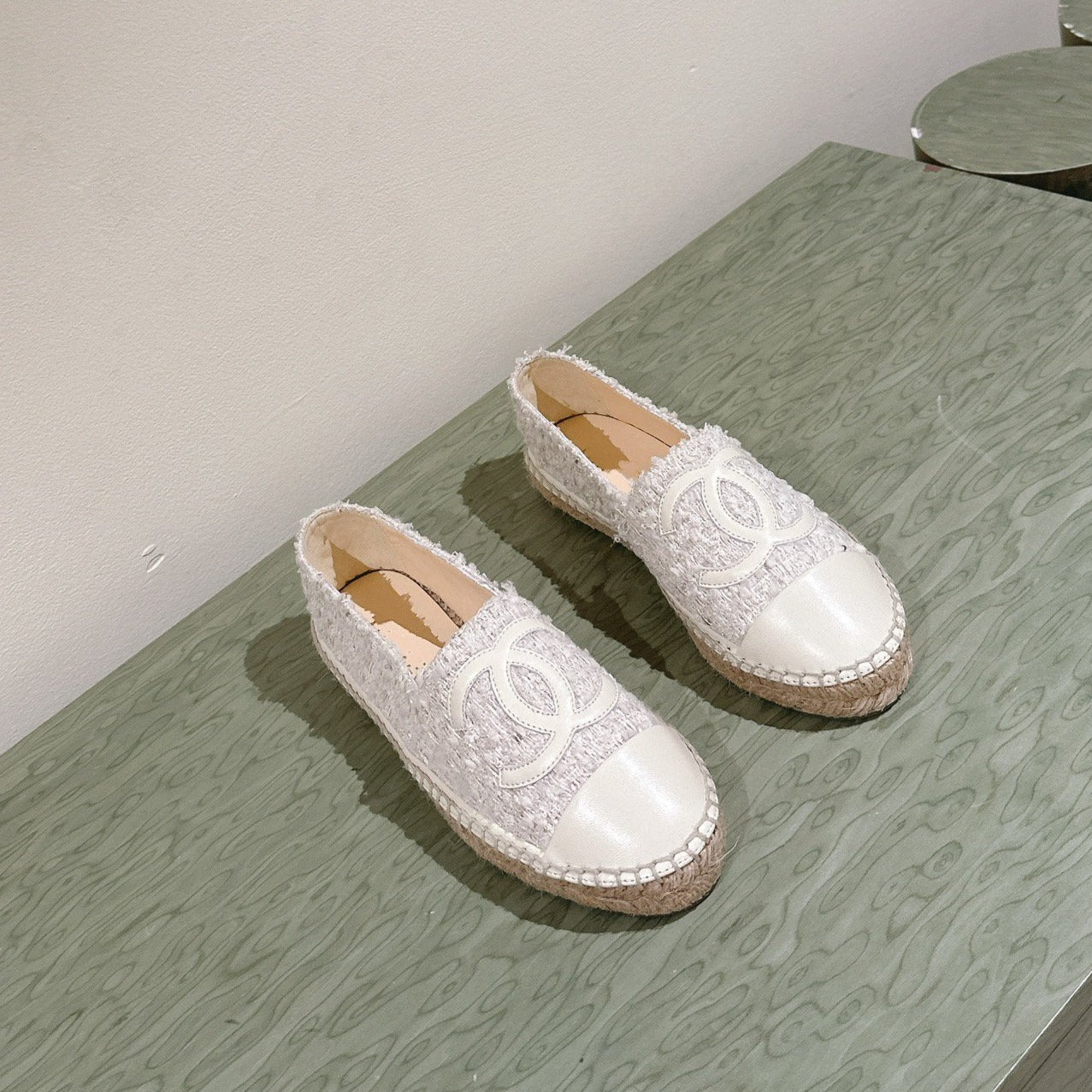 zCHANE.L Espadrilles Grey Tweed White Calfskin