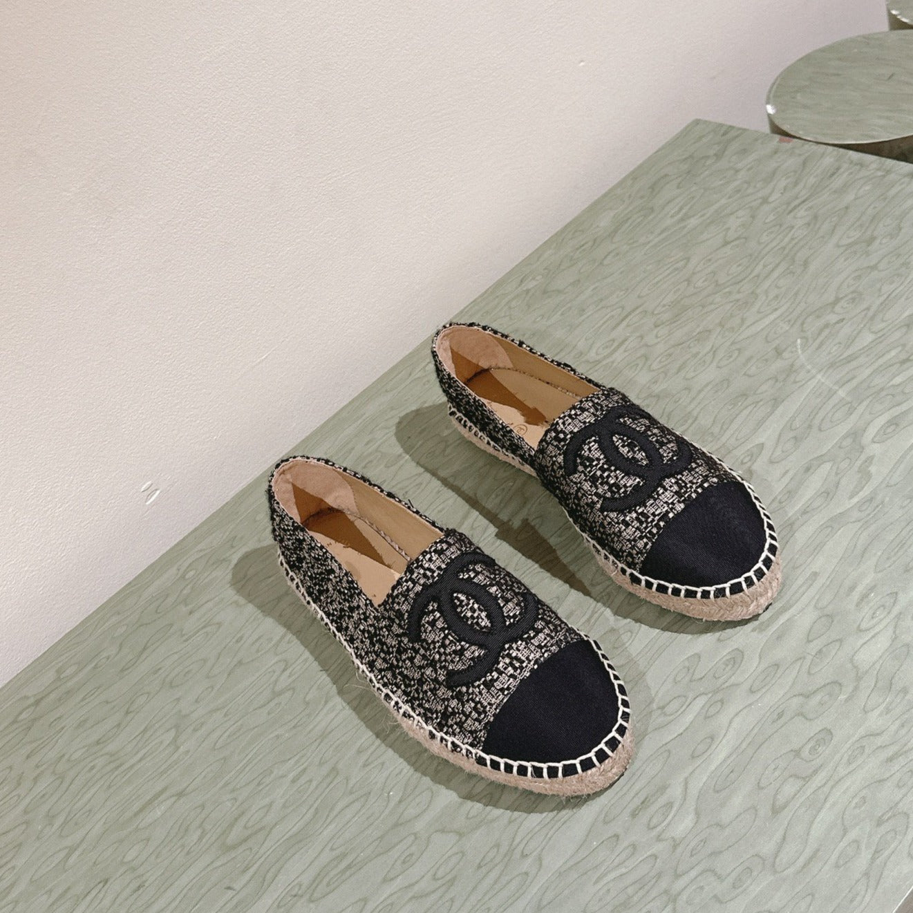 zCHANE.L Espadrilles Black Silver Tweed Black Canvas