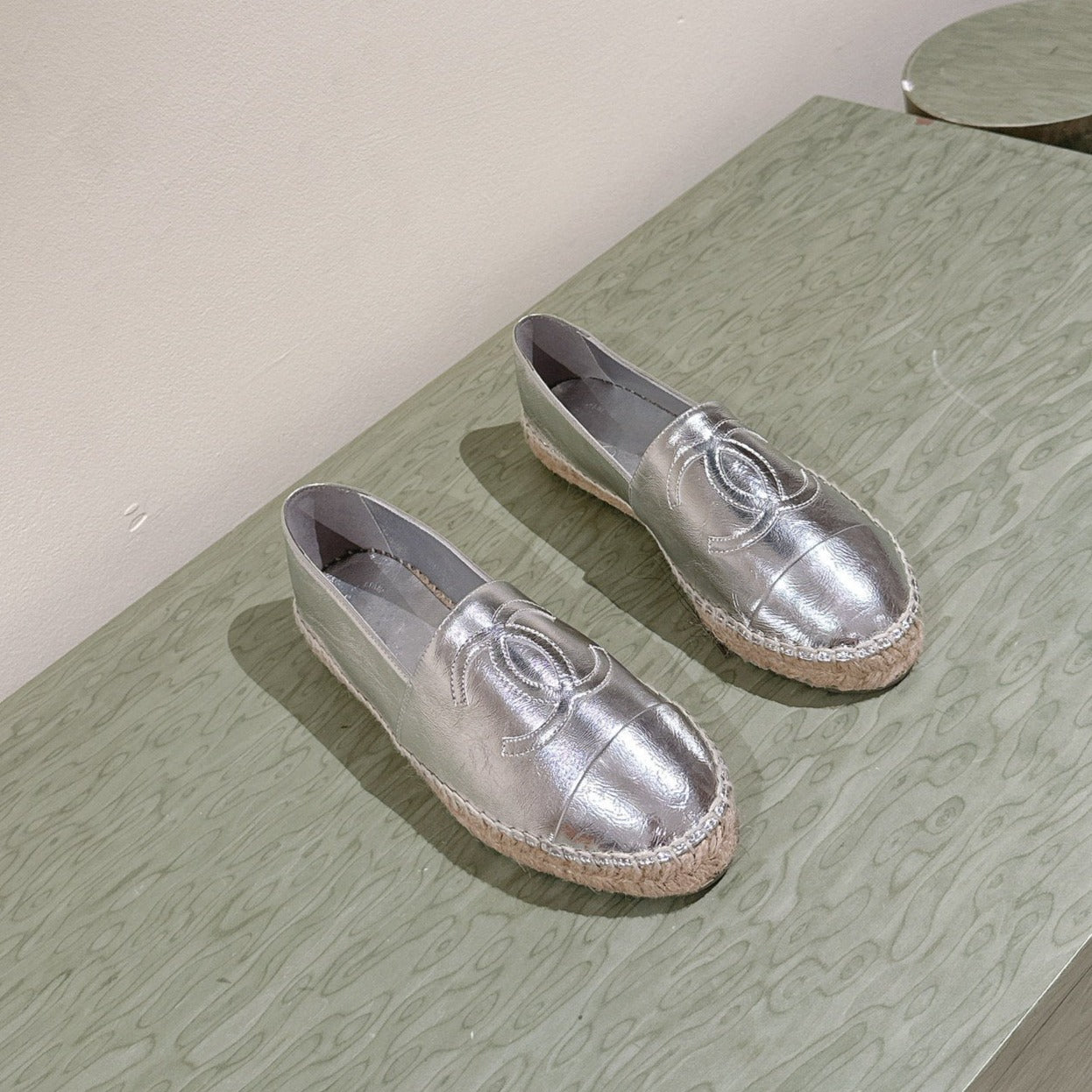 zCHANE.L Espadrilles Silver Metalic Calfskin
