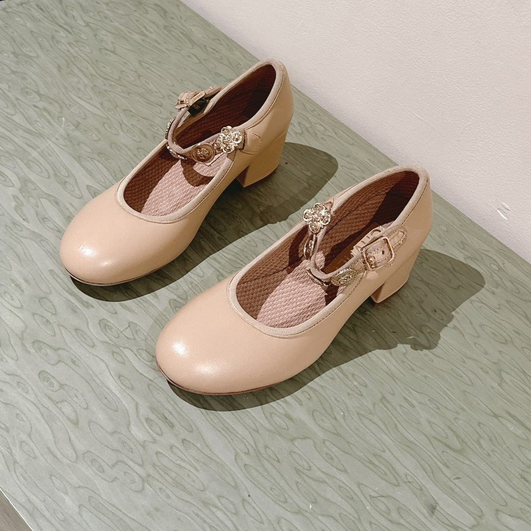 zCHANE.L Cc High Mary Jane Almond Beige Lambskin
