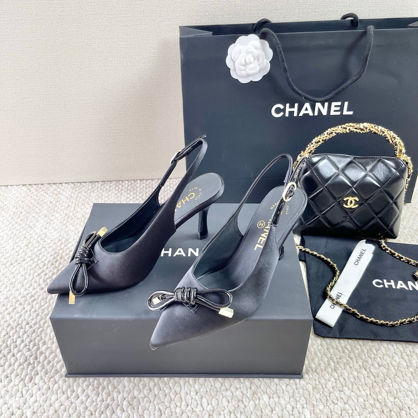 zCHANE.L Cc 25 Slingback Black Silk 330920