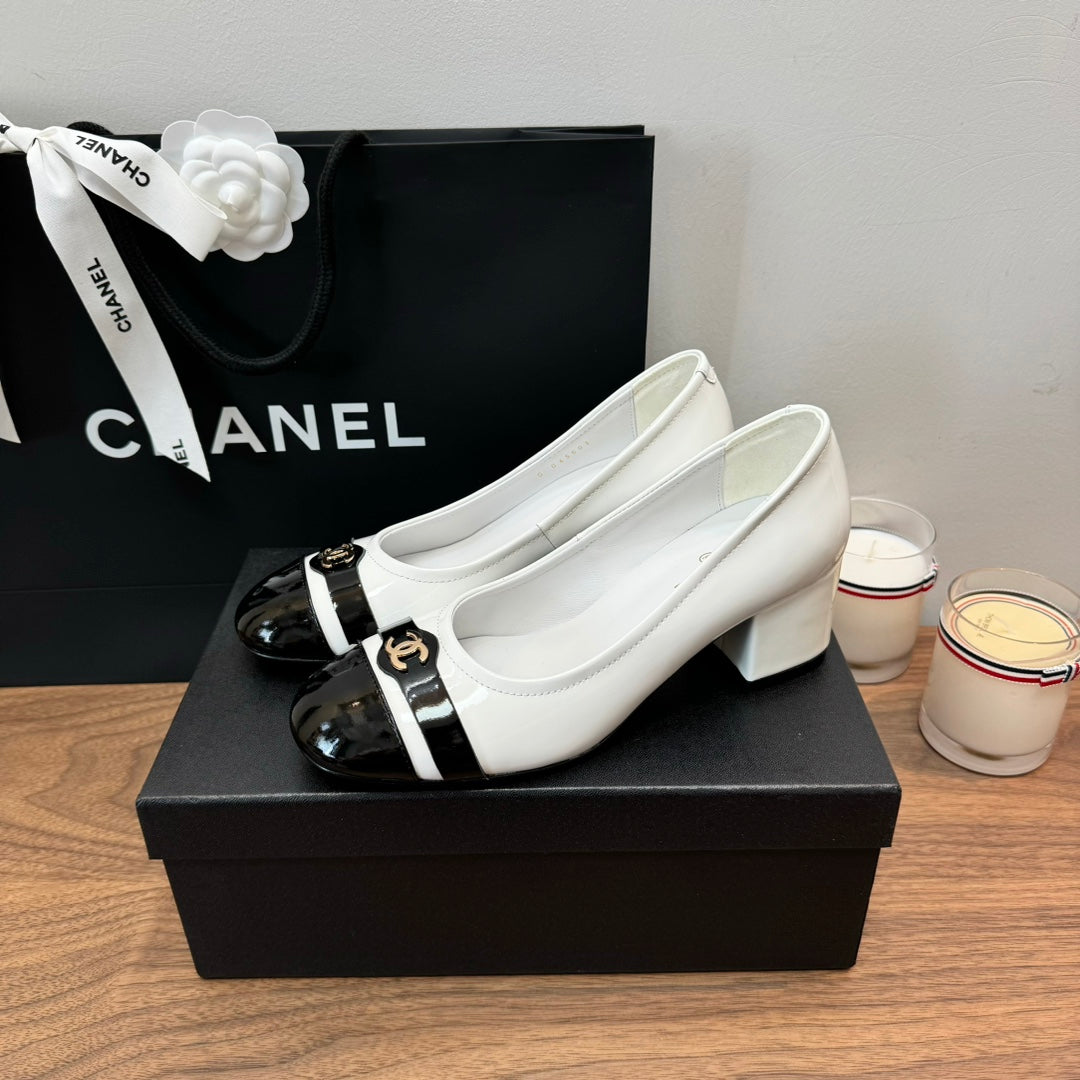 zCHANE.L Cc High Heels White Lambskin